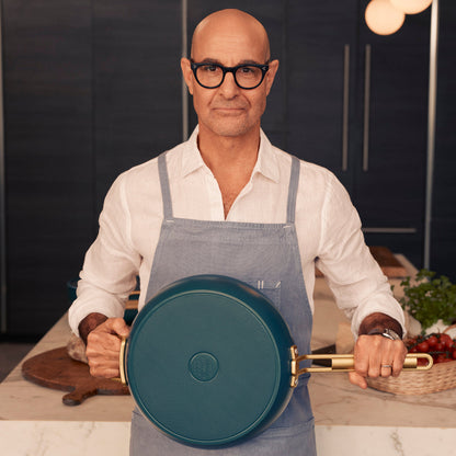 Stanley Tucci™ Ceramic Nonstick 12" Frypan with Lid | Venetian Teal