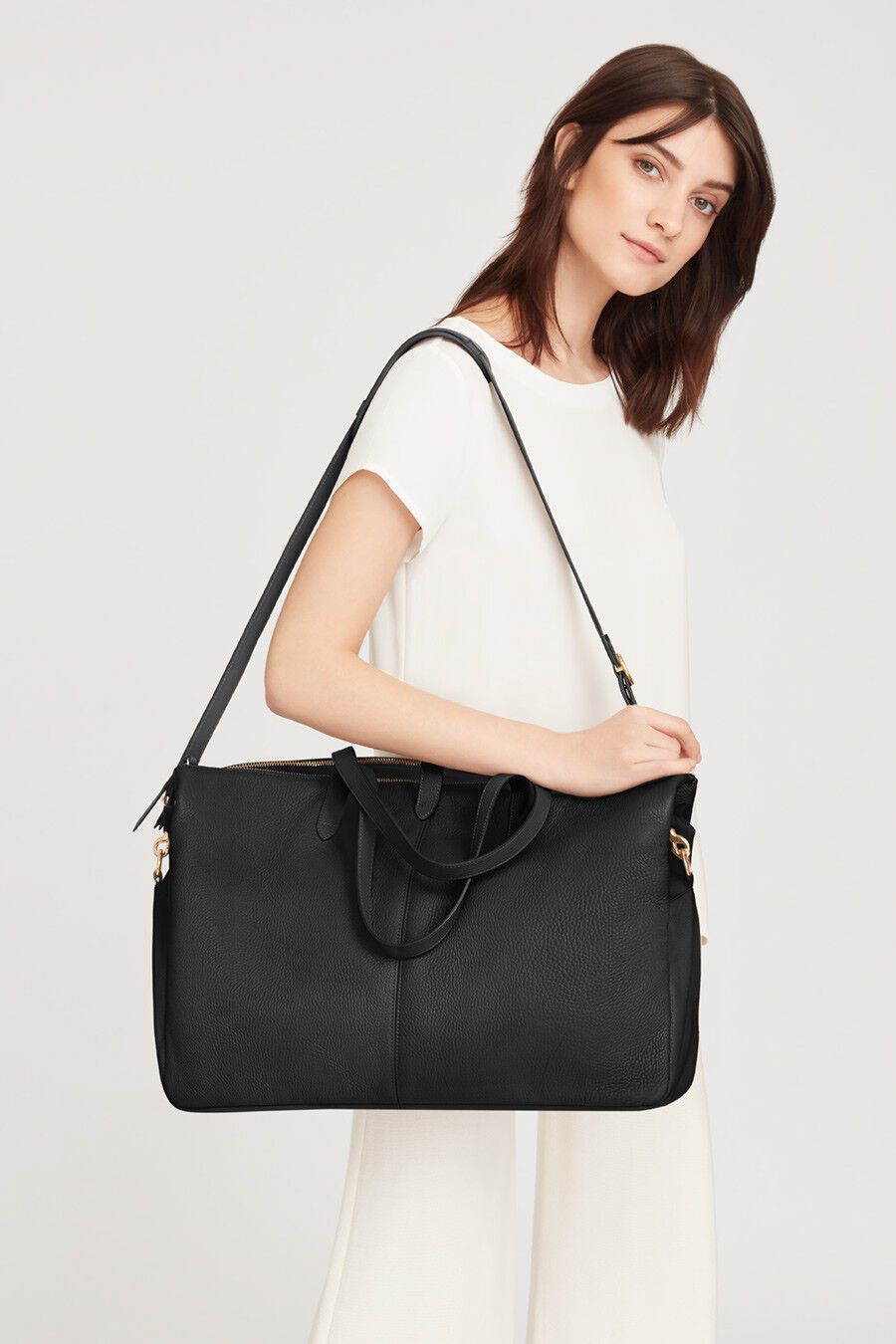 Leather Triple Zipper Weekender
