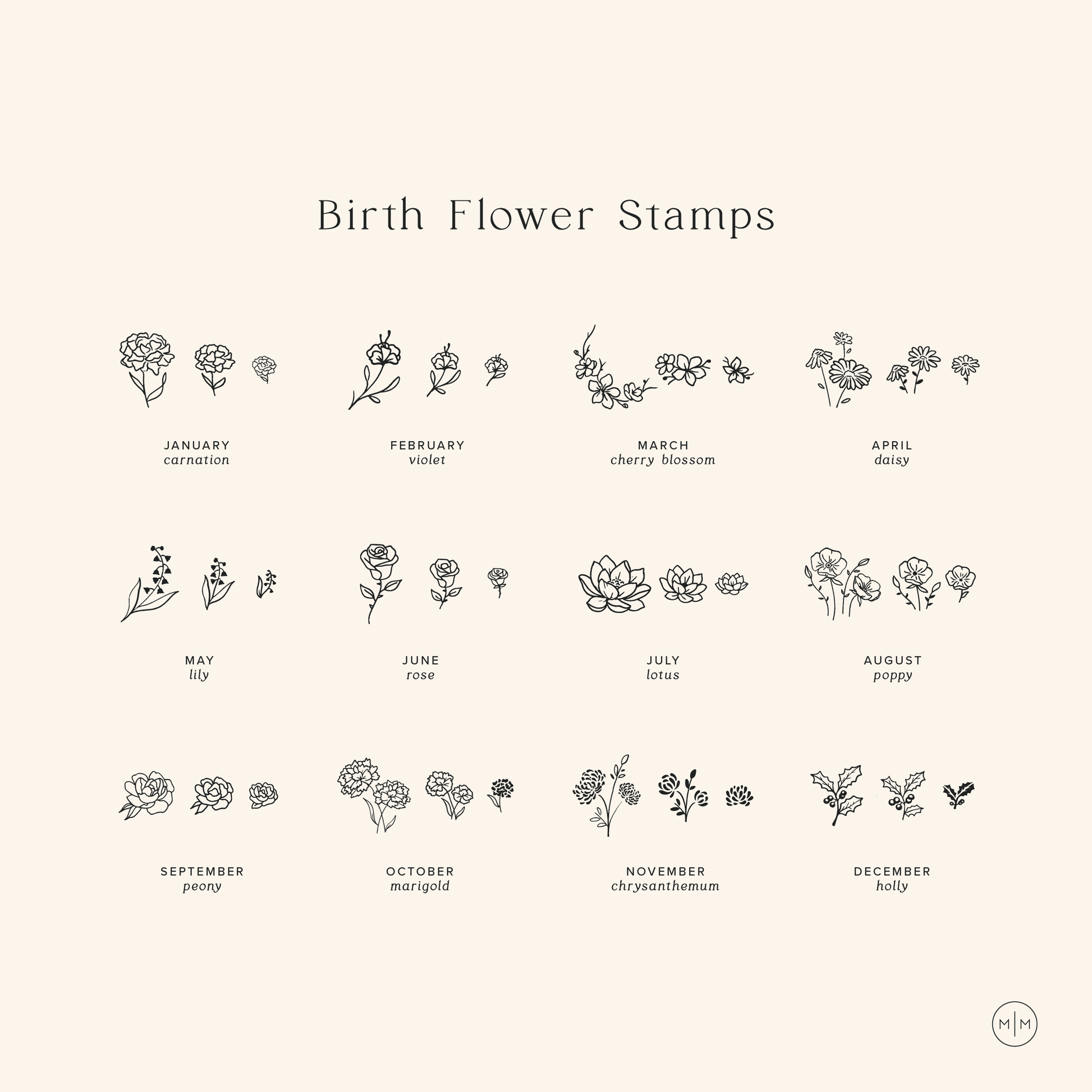 October Birth Flower Necklace