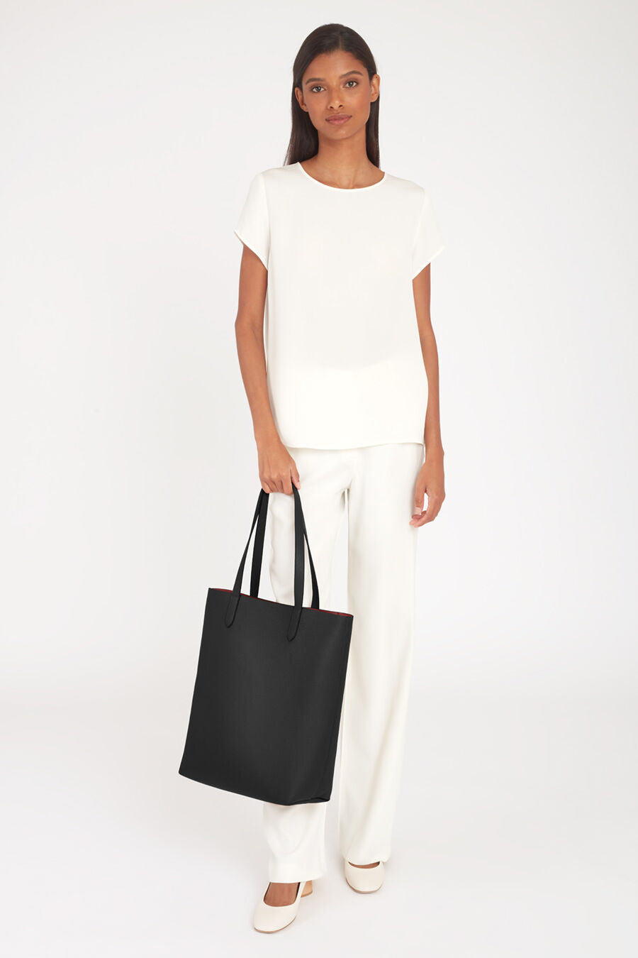 Tall Structured Leather Tote