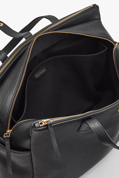 Leather Triple Zipper Overnight