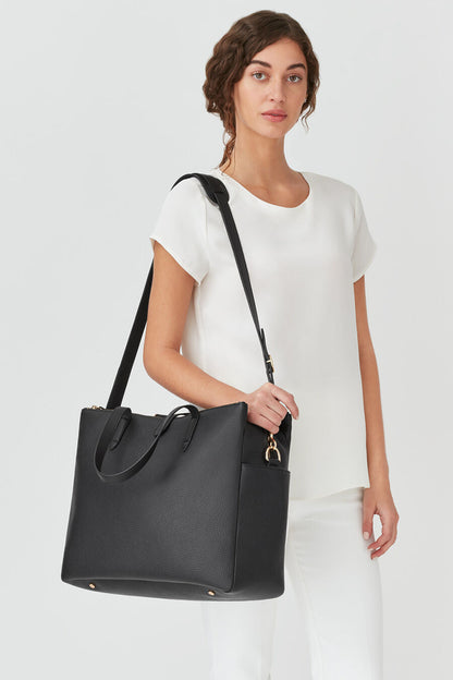 Leather Triple Zipper Overnight