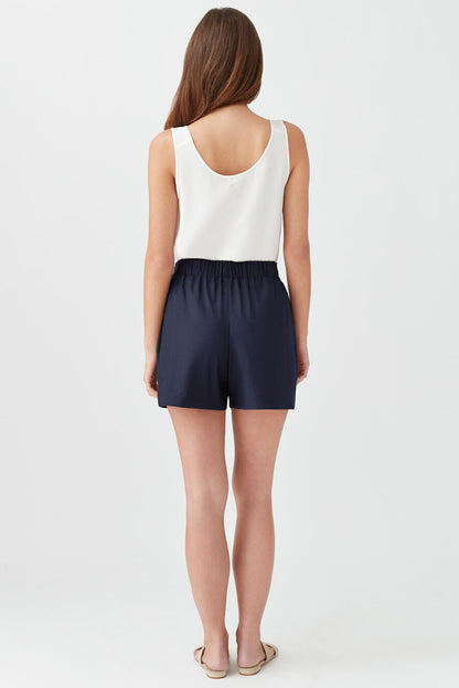 Linen Pleated Front Shorts