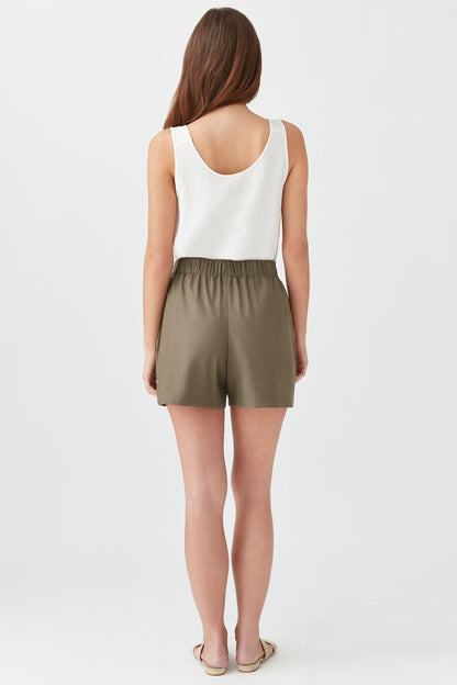 Linen Pleated Front Shorts