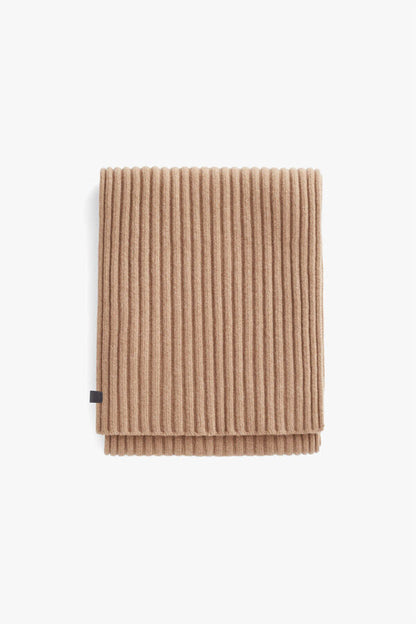 Mens Wool Cashmere Ribbed Scarf