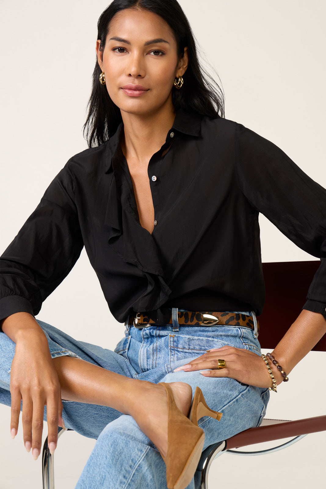 Ruffle Front Shirt