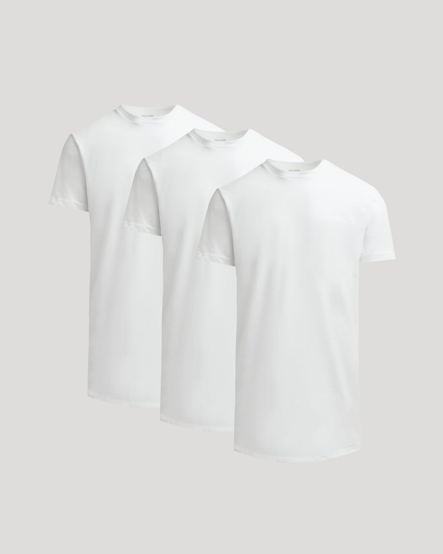 All White Tall Heavyweight Curved Hem Crew 3-Pack